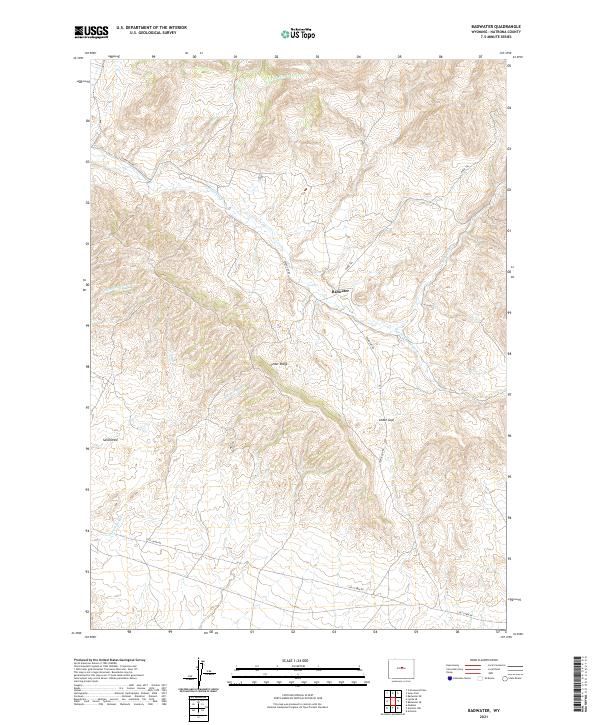 Badwater, WY — USGS 7.5-minute topo (2021)