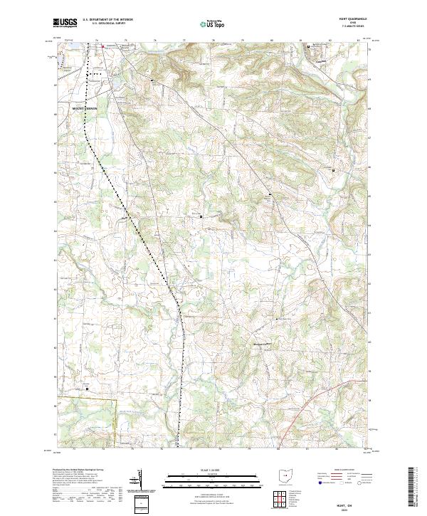 Hunt, OH — USGS 7.5-minute topo (2023)