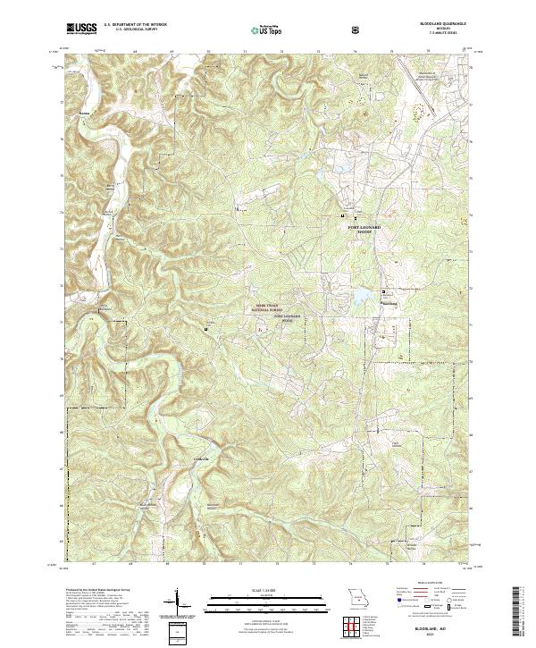 Bloodland, MO — USGS 7.5-minute topo (2021)