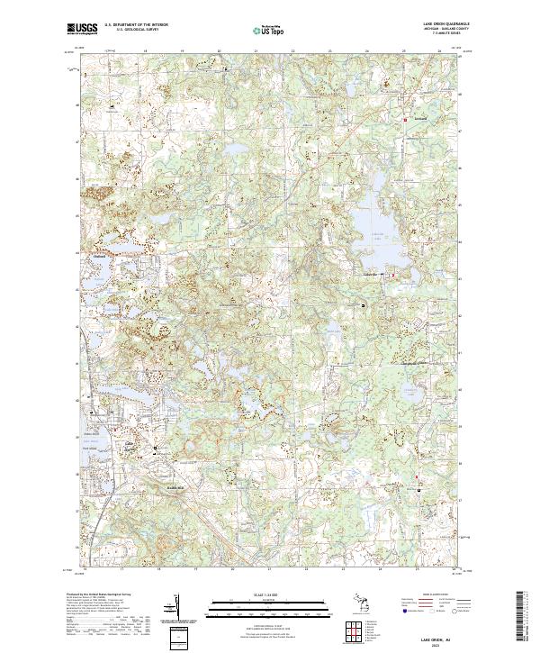Lake Orion, MI — USGS 7.5-minute topo (2023)