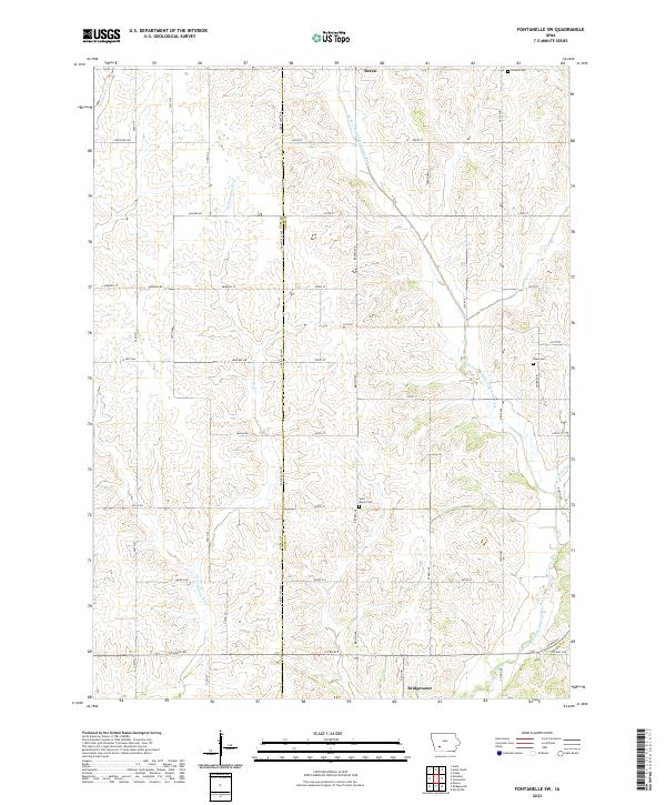 Fontanelle SW, IA — USGS 7.5-minute topo (2022)
