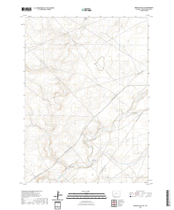 Simpson Gulch SE, WY — USGS 7.5-minute topo (2021)