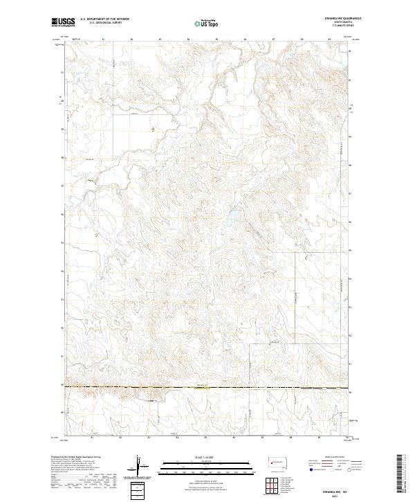 Owanka NW, SD — USGS 7.5-minute topo (2021)