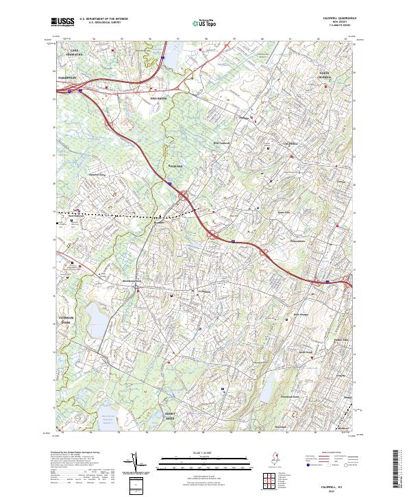 Caldwell, NJ — USGS 7.5-minute topo (2023)