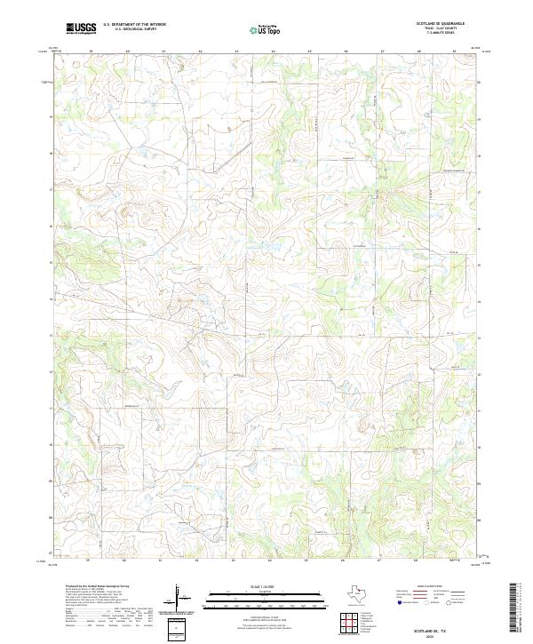 Scotland SE, TX — USGS 7.5-minute topo (2022)