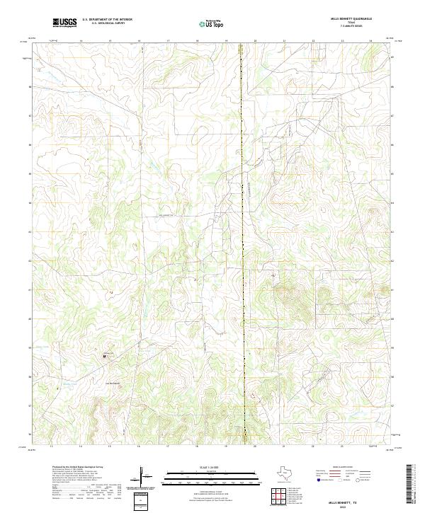 Mills Bennett, TX — USGS 7.5-minute topo (2022)