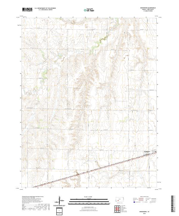 Kingsdown, KS — USGS 7.5-minute topo (2022)