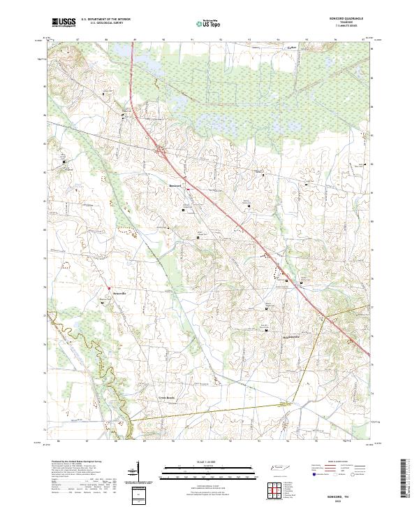 Bonicord, TN — USGS 7.5-minute topo (2022)