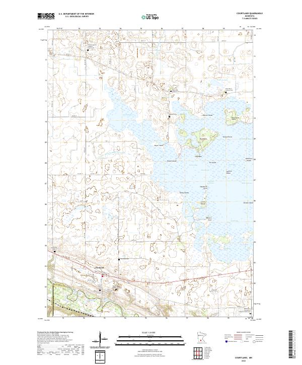 Courtland, MN — USGS 7.5-minute topo (2022)