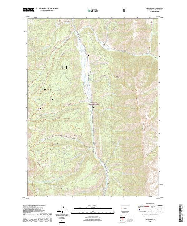 Park Creek, WY — USGS 7.5-minute topo (2021)