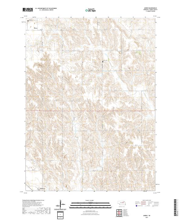 Akron, NE — USGS 7.5-minute topo (2021)