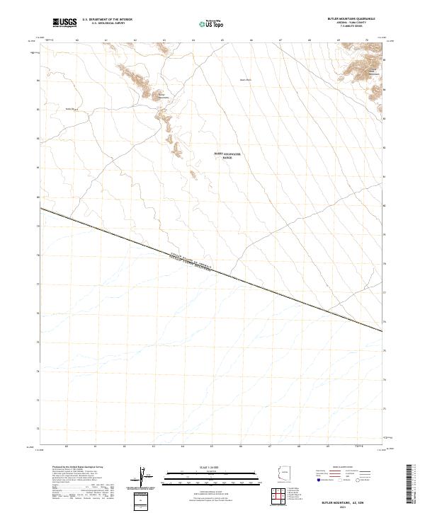 Butler Mountains, AZ,SON, US — USGS 7.5-minute topo (2021)