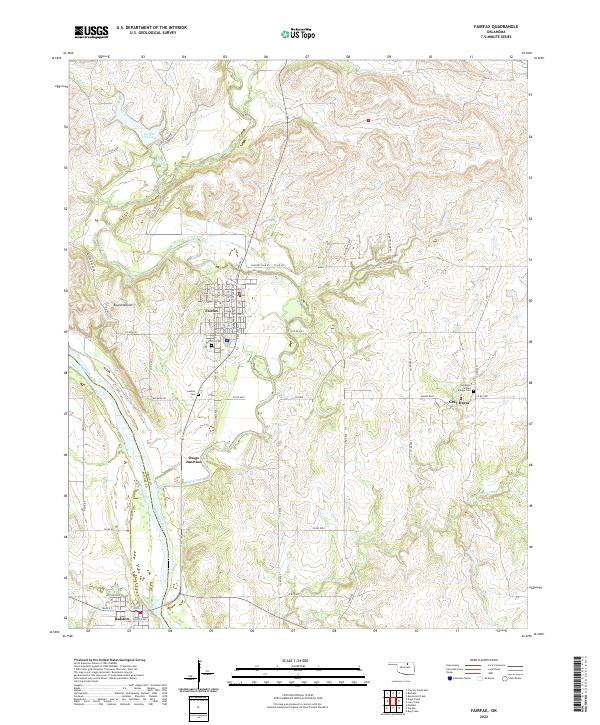 Fairfax, OK — USGS 7.5-minute topo (2022)