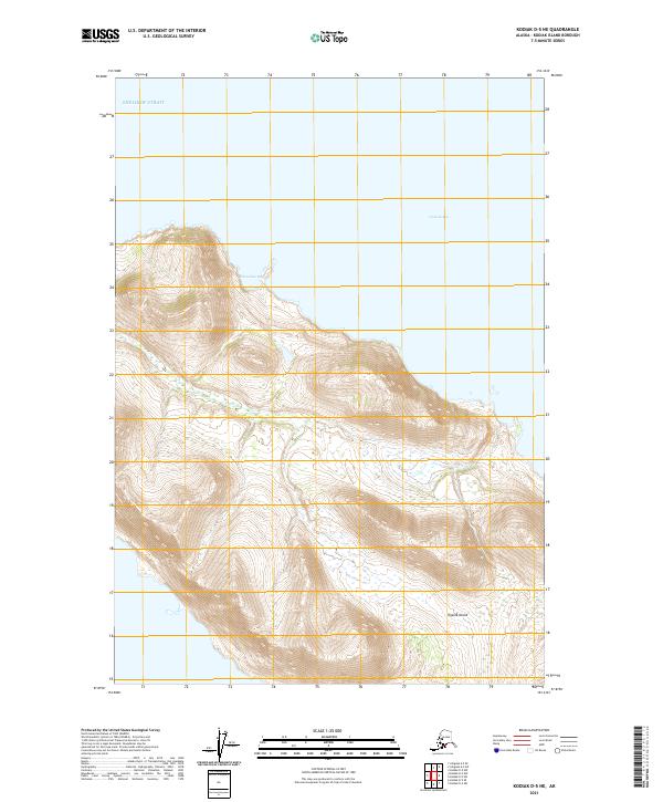 Kodiak D-5 NE, AK — USGS 7.5-minute topo (2021)