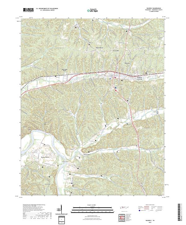 Waverly, TN — USGS 7.5-minute topo (2022)