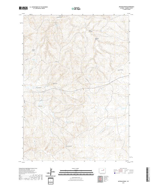 Artesian Draw, WY — USGS 7.5-minute topo (2021)