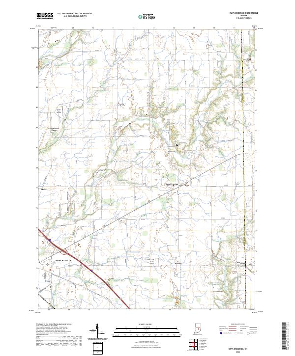 Rays Crossing, IN — USGS 7.5-minute topo (2022)