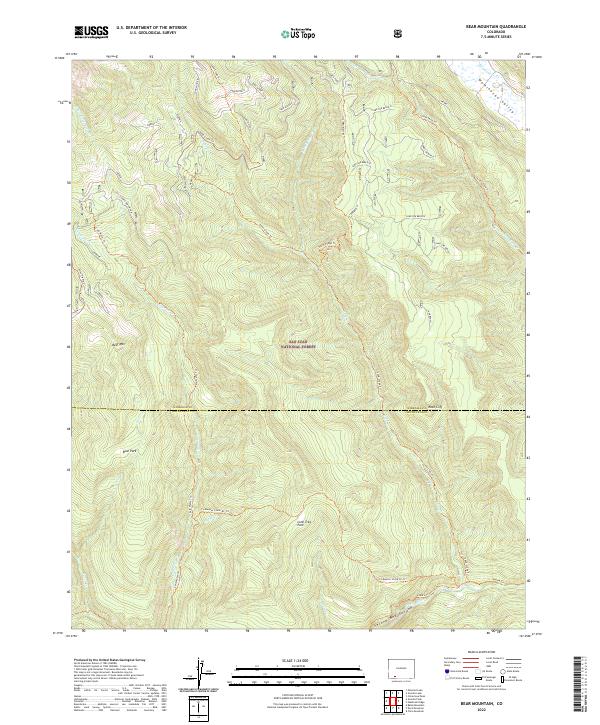 Bear Mountain, CO — USGS 7.5-minute topo (2022)