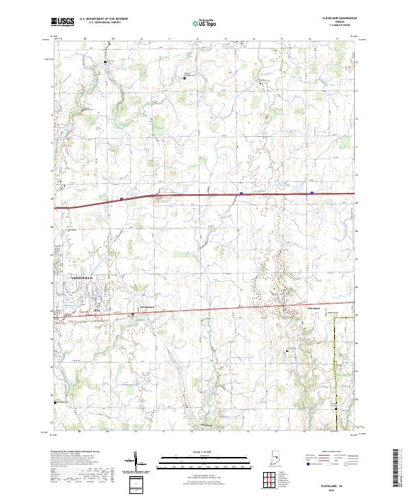 Cleveland, IN — USGS 7.5-minute topo (2022)