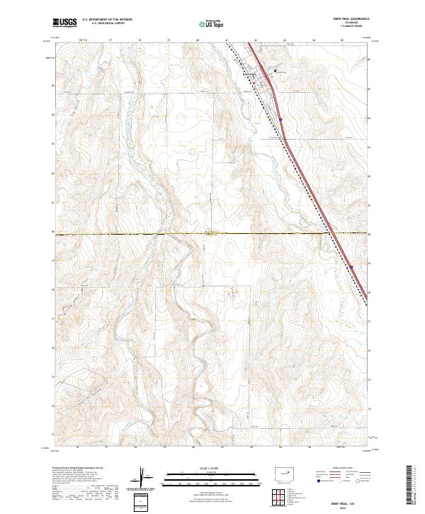 Deer Trail, CO — USGS 7.5-minute topo (2022)