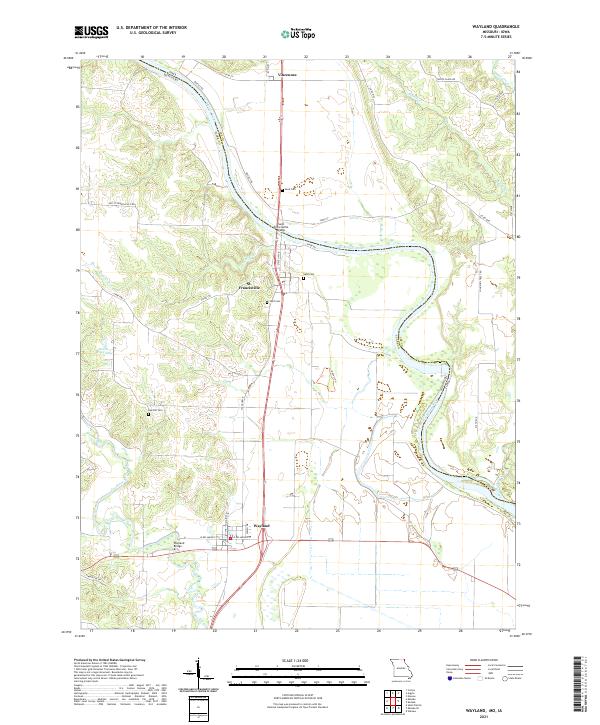 Wayland, MO-IA — USGS 7.5-minute topo (2021)