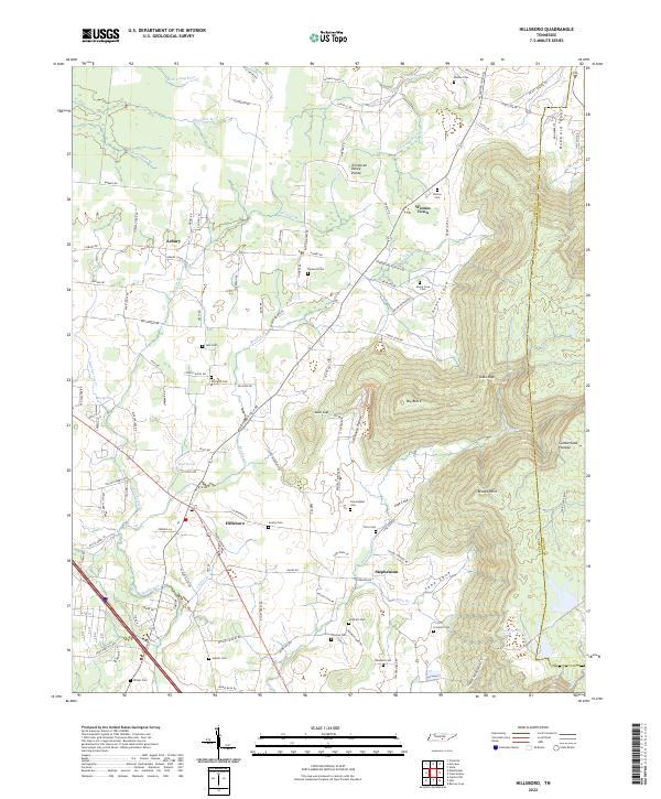 Hillsboro, TN — USGS 7.5-minute topo (2022)