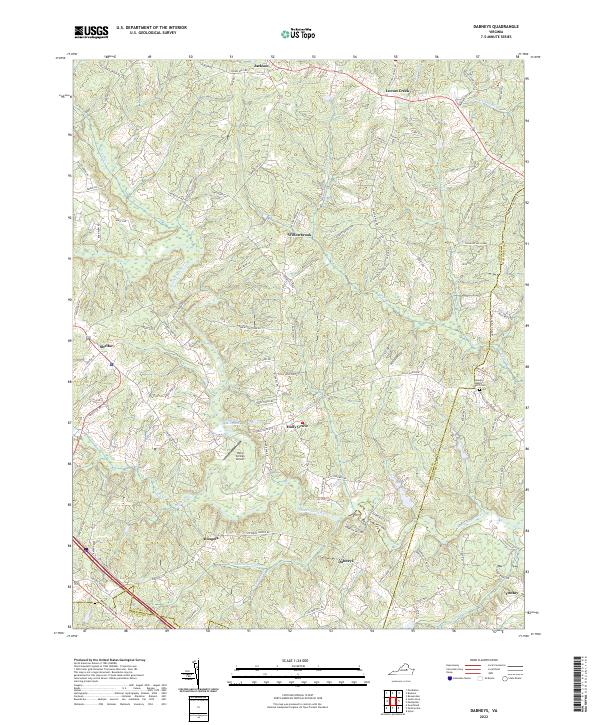 Dabneys, VA — USGS 7.5-minute topo (2022)