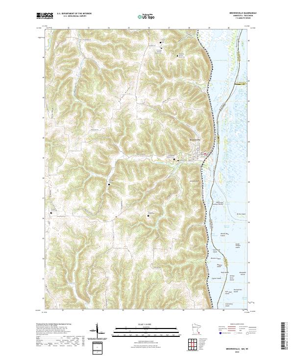 Brownsville, MN-WI — USGS 7.5-minute topo (2022)
