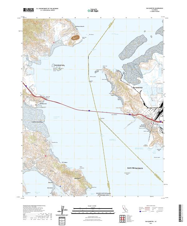 San Quentin, CA — USGS 7.5-minute topo (2021)