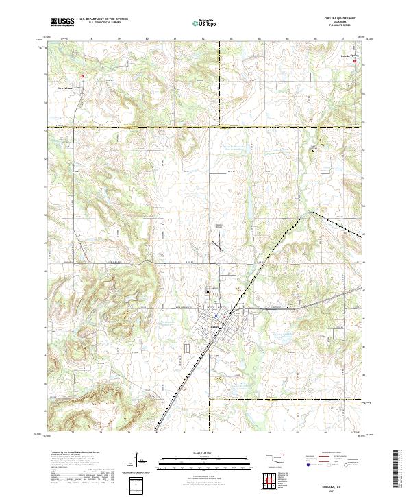 Chelsea, OK — USGS 7.5-minute topo (2022)