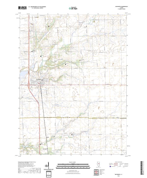 Heyworth, IL — USGS 7.5-minute topo (2024)