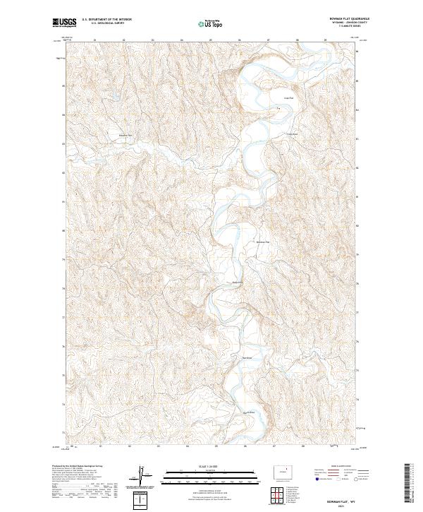 Bowman Flat, WY — USGS 7.5-minute topo (2021)