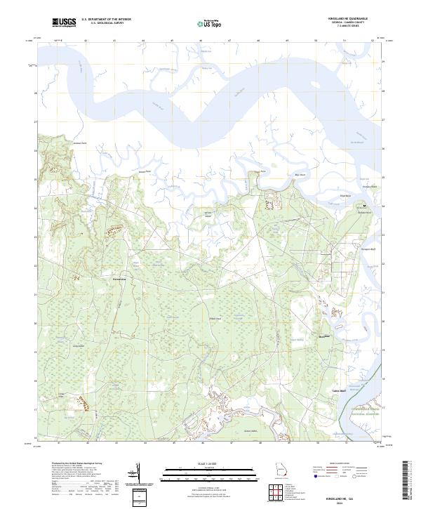 Kingsland NE, GA — USGS 7.5-minute topo (2024)