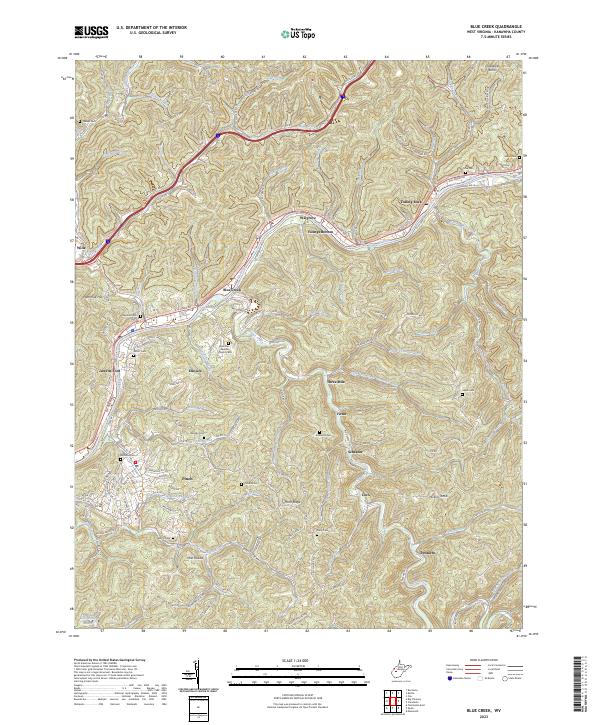 Blue Creek, WV — USGS 7.5-minute topo (2023)
