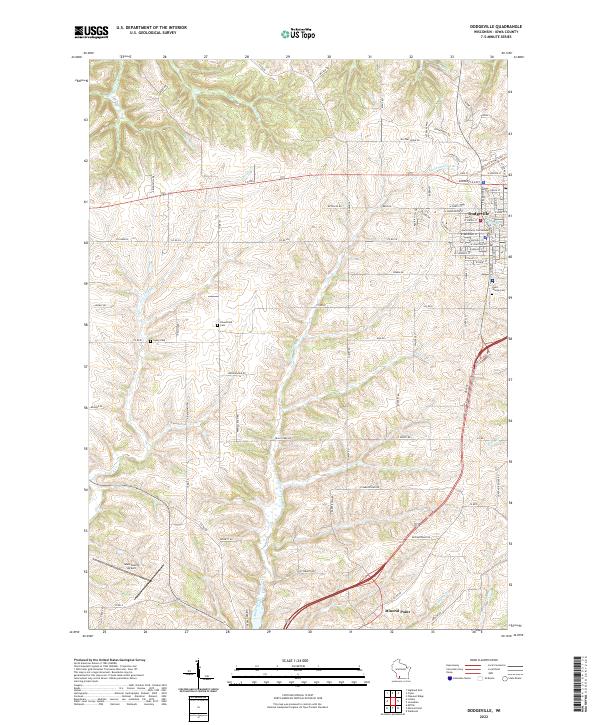 Dodgeville, WI — USGS 7.5-minute topo (2022)
