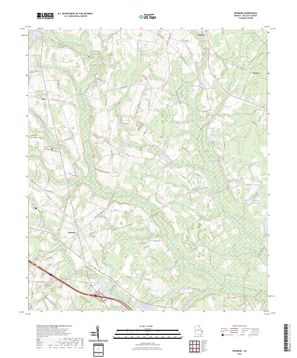 Denmark, GA — USGS 7.5-minute topo (2024)