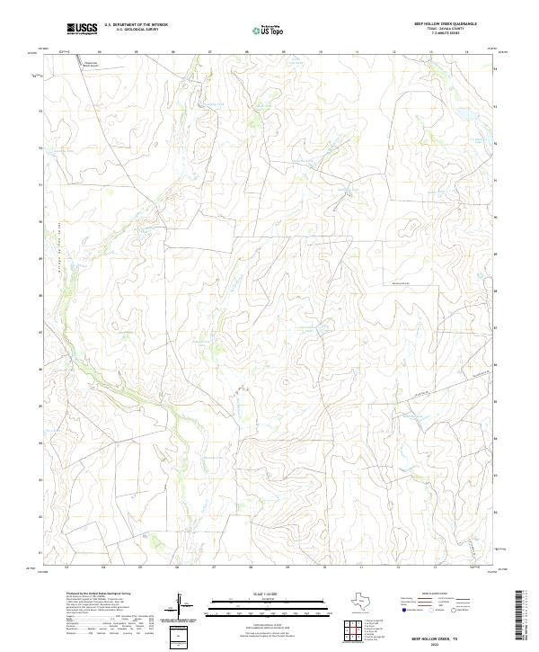 Beef Hollow Creek, TX — USGS 7.5-minute topo (2022)