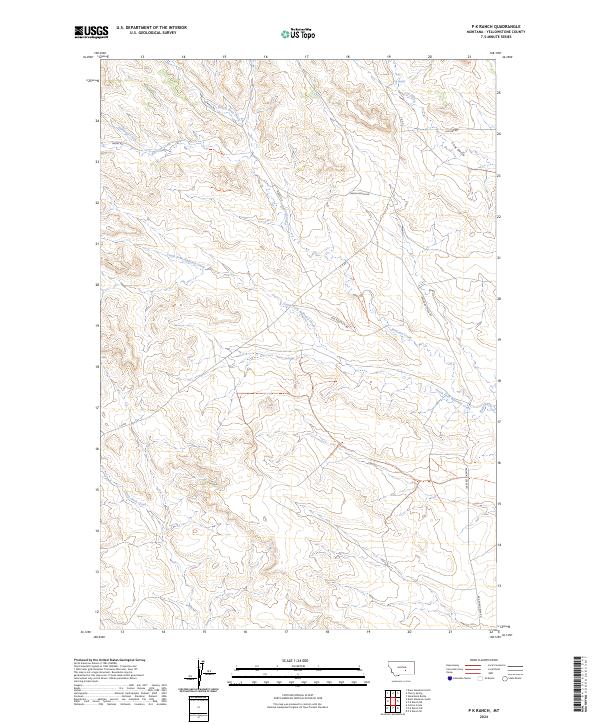 P K Ranch, MT — USGS 7.5-minute topo (2024)
