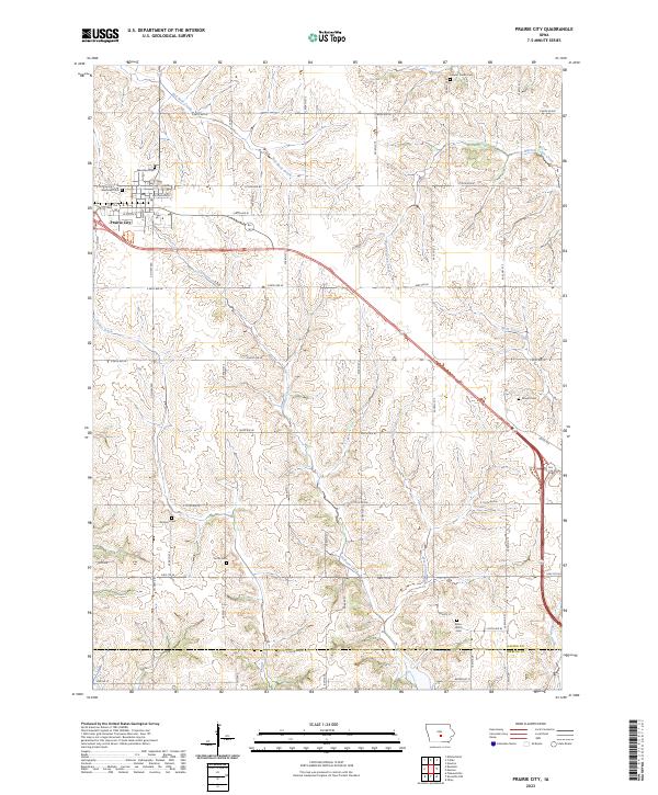 Prairie City, IA — USGS 7.5-minute topo (2023)