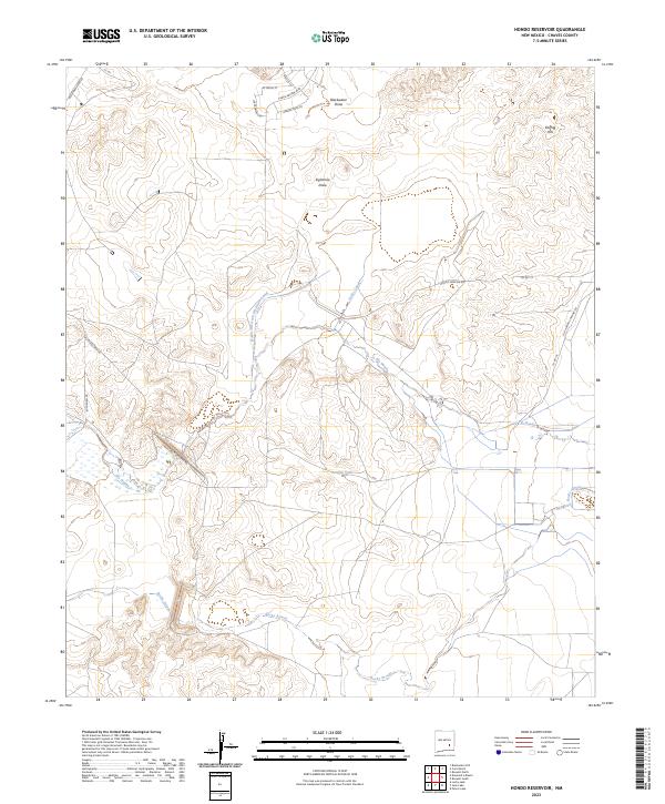 Hondo Reservoir, NM — USGS 7.5-minute topo (2023)