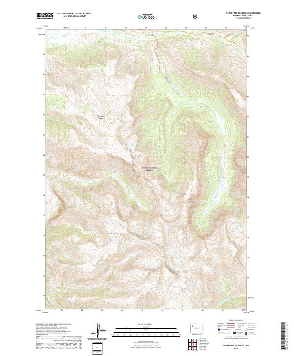 Thorofare Plateau, WY — USGS 7.5-minute topo (2021)