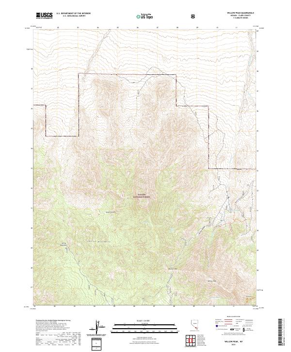 Willow Peak, NV — USGS 7.5-minute topo (2021)