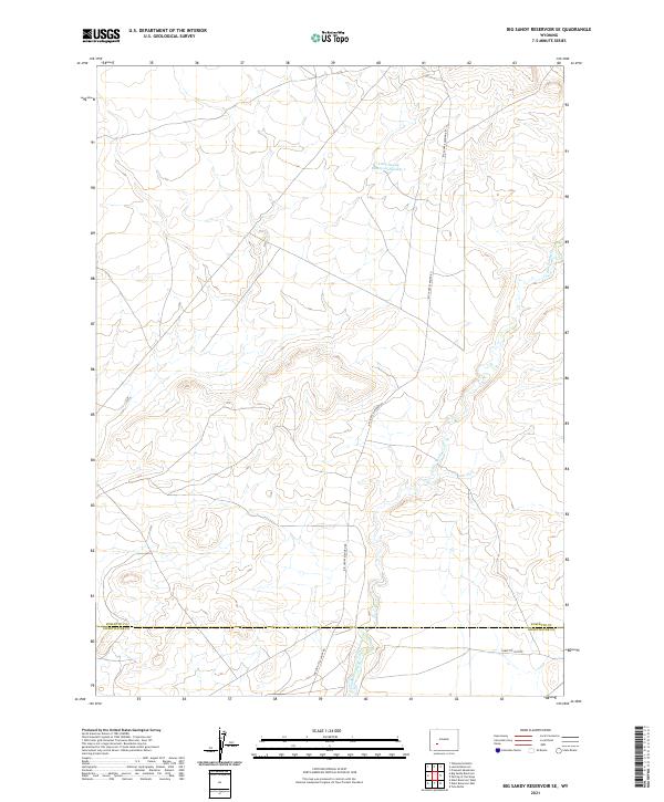 Big Sandy Reservoir SE, WY — USGS 7.5-minute topo (2021)