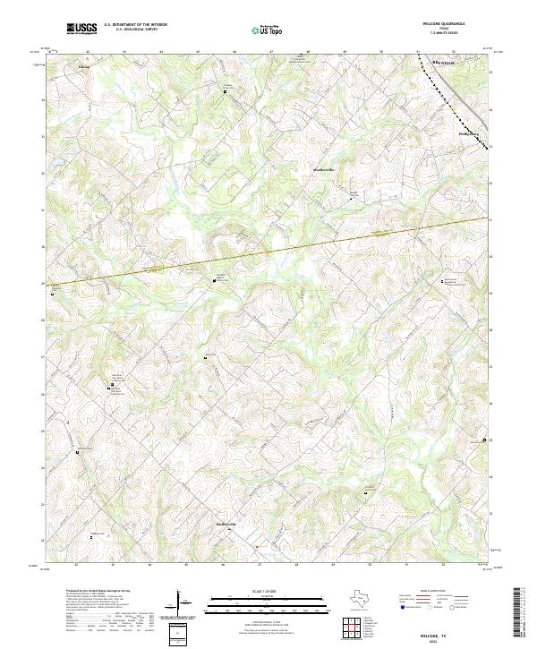 Welcome, TX — USGS 7.5-minute topo (2022)