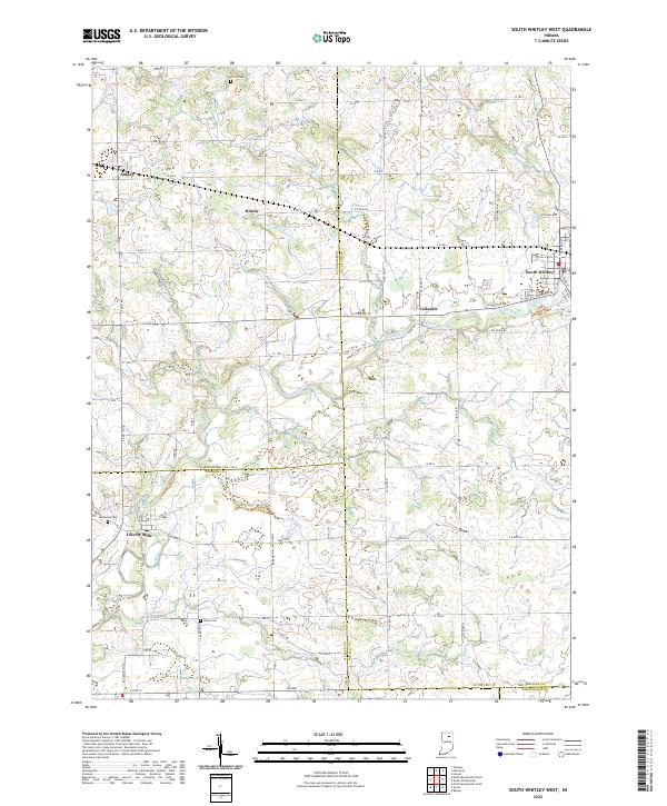 South Whitley West, IN — USGS 7.5-minute topo (2022)