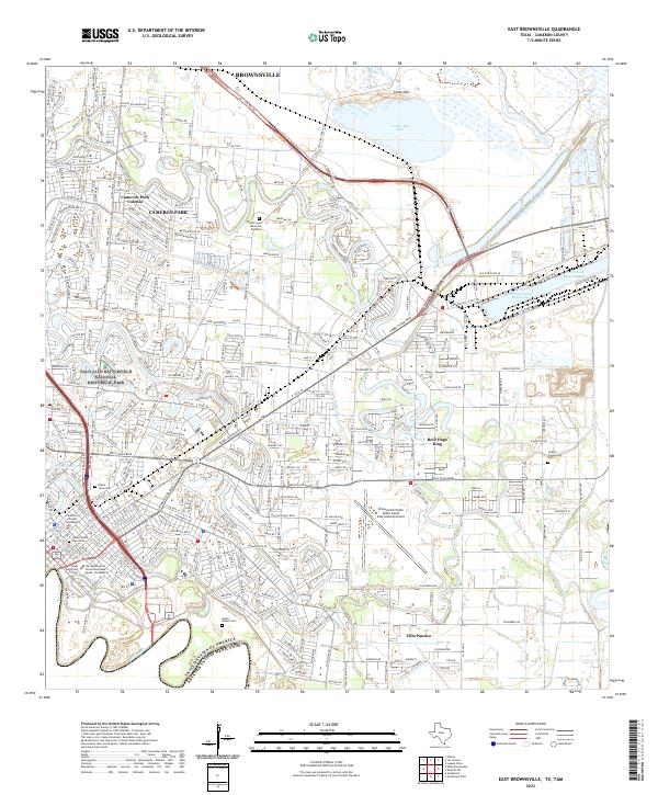 East Brownsville, TX,TAM, US — USGS 7.5-minute topo (2022)