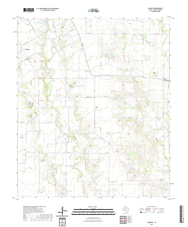 Wilmeth, TX — USGS 7.5-minute topo (2022)