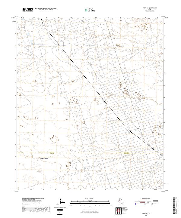 Pyote NE, TX — USGS 7.5-minute topo (2022)