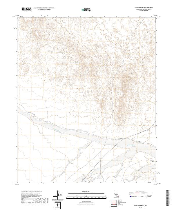 Palo Verde Peak, CA — USGS 7.5-minute topo (2021)