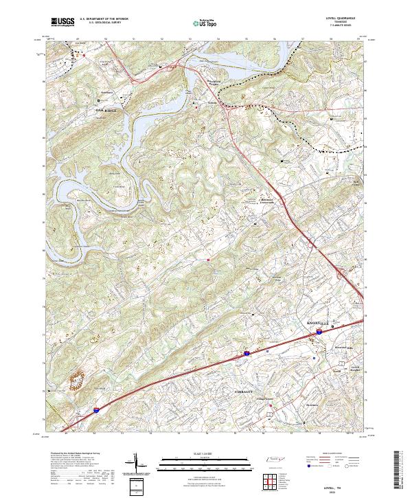 Lovell, TN — USGS 7.5-minute topo (2022)
